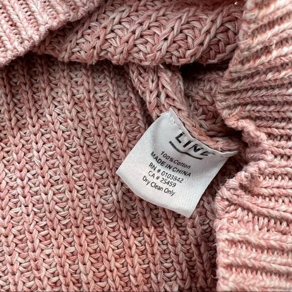 line the Label Drop Shoulder 100% Cotton Pink Pullover Sweater Size XS - Picture 7 of 9